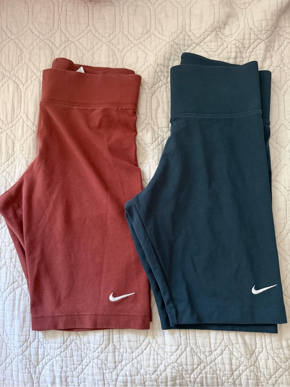 Nike Bike Shorts Set - Rust Red & Blue